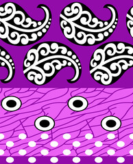 Abstract paisley border with polka dot