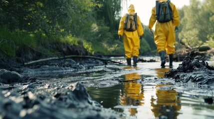 Environmental Researchers Monitor Pollution 