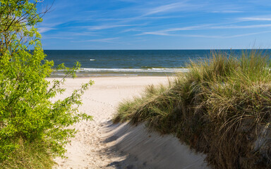  beautiful landscape with beach and sand dunes. Usedom island, Germany