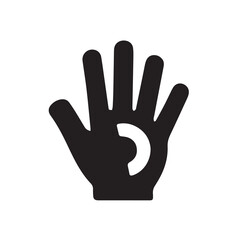 hand-icon-vector silhouette illustration on a white background