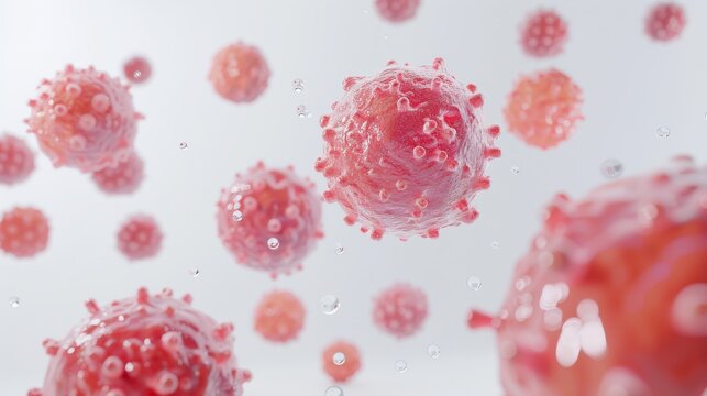 3D illustration of virus or bacteria cells. Virus or bacteria on white background.