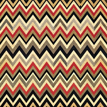 Pattern Seamless Mid-Century Abstract Retro Zig-Zag A Rayas Gruesas y Delgadas