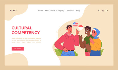 Cultural competency concept. Flat vector illustration