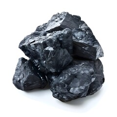 an image of black rock isolated on white background Generative AI 