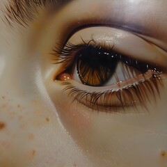 close up of a female eye background Generative AI 