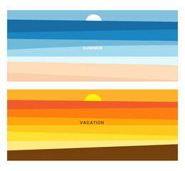 Summer landscape  vacation poster vector illustration