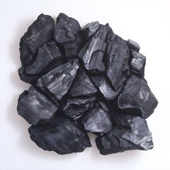 an image of black rock isolated on white background Generative AI 