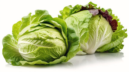 Fototapeta premium vegetable lettuce isolated on white background 