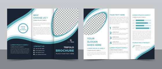 Creative Corporate Modern Business Trifold Brochure Template Design.