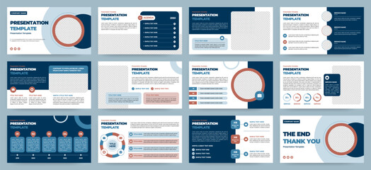 Modern presentation slide templates. Infographic elements template set for web, print, annual report brochure, business flyer leaflet marketing and advertising template. Vector Illustration.