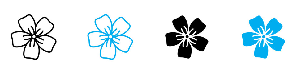 Flax Flower Icon for Botanical Beauty, Natural Art, and Floral Designs