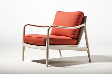 Obraz premium Modern orange armchair with white background, 3d rendering