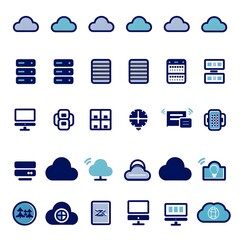 cloud computing icon set isolated on white background Generative AI 