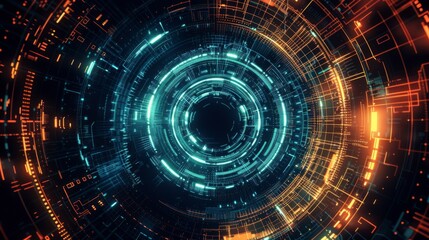 Obraz premium Abstract circle futuristic technology background