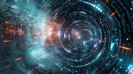 Obraz premium Abstract circle futuristic technology background