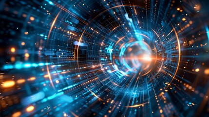 Fototapeta premium Abstract circle futuristic technology background