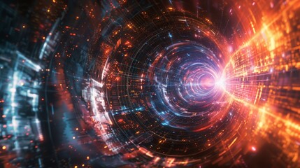 Fototapeta premium Abstract circle futuristic technology background