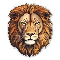 lion head isolated on white background Generative AI 