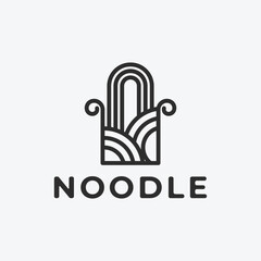 noodle logo icon flat line art design.