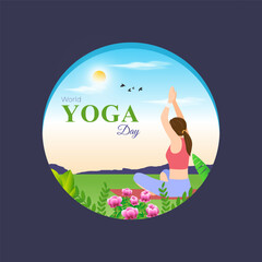 Vector illustration of International Day of Yoga social media feed template