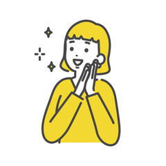 手を合わせる女性　Woman holding hands