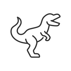 Tyrannosaurus, linear icon. T-rex. Dinosaur. Line with editable stroke