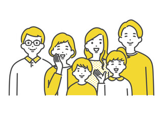 仲の良い三世代の家族　Close family	