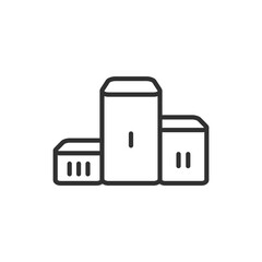 Pedestal, linear icon. Line with editable stroke