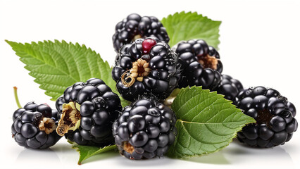 fresh pile blackberry with leaf