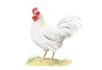 Fototapeta premium アナログタッチ、手描き風の鶏、鳥のイラスト 酉年 年賀状素材 AI生成画像 