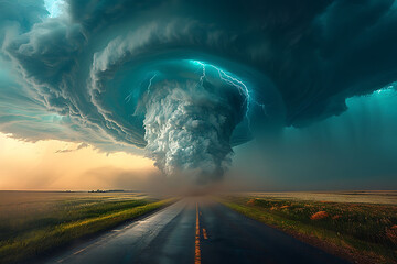 storm over the road