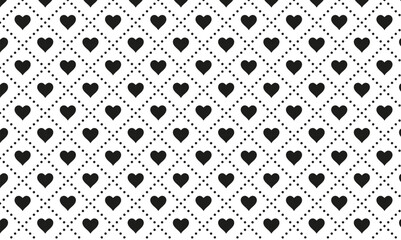 Seamless geometric pattern with hearts. Endless vector texture. Heart pattern background suitable for printing for packaging and clothing.