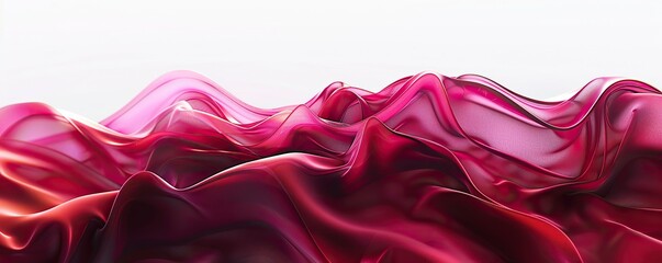 Deep crimson wave abstract background, passionate and deep, isolated on white