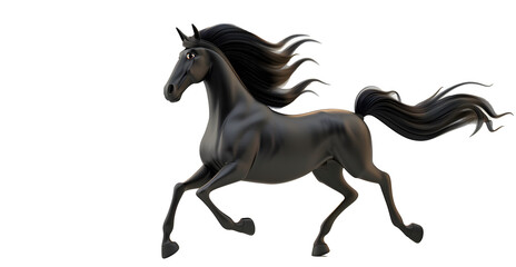 horse isolated on white transparent background, PNG file