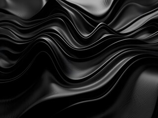 Obraz premium Abstract illustration of black waving background with leather texture