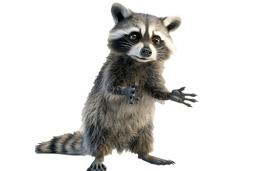 Obraz premium close up of a raccoon sitting on the ground transparent background, PNG file