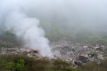 View of vulcanic gas on Flores Island, Indonesia