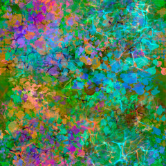 Abstract art grunge texture Blurred grainy painted layered seamless pattern Vivid bold neon acid colors