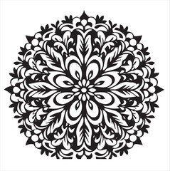 A collection of black silhouette vector pictures containing elegant roses and others with foliage clipart.