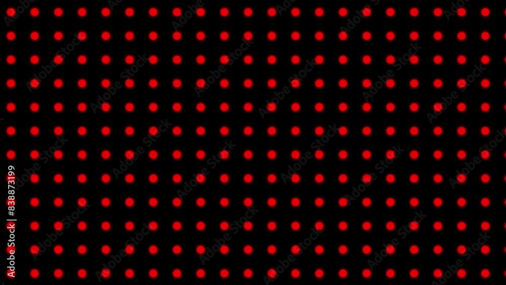 Wall mural abstract red color circular dot grid moving and 3d style animation