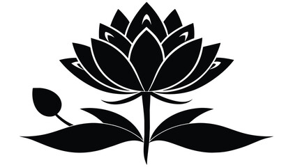 Obraz premium A beautiful fresh lotus flower silhouette