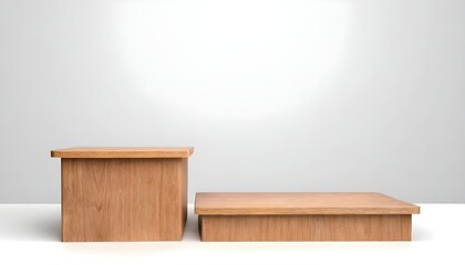 wood podium product isolated on white