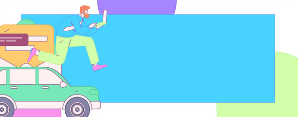 Buy insurance for car flat character vector concept operation illustration
