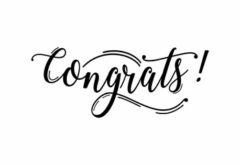 congrats hand lettering design modern calligraphy brush text composition