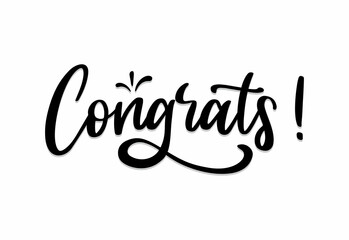 congrats hand lettering design modern calligraphy brush text composition
