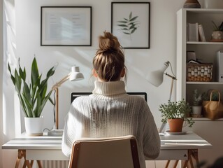 A person working remotely from home.