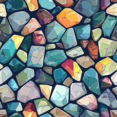 Colorful abstract seamless pattern of mosaic stone background.