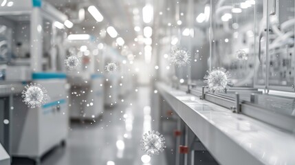 Virus, viral infection, bacteria close up, microorganism, 3d rendering