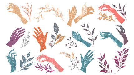 Obraz premium Collection of fine hand-drawn style logos and icon