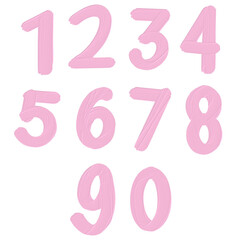 pink set of numbers
